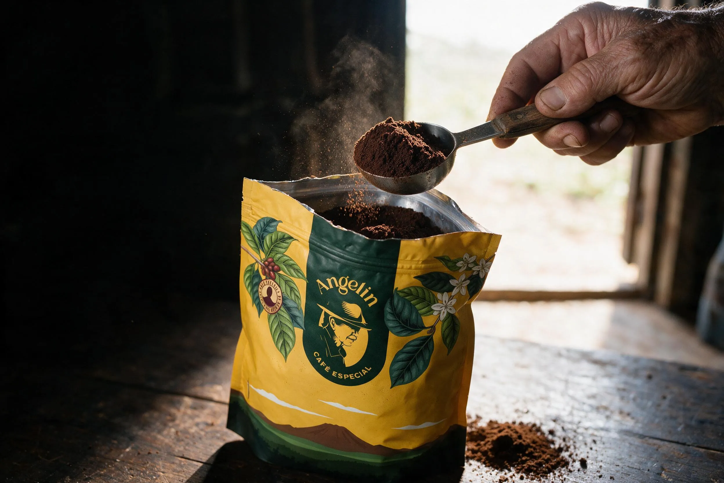 Produto moído em detalhe
